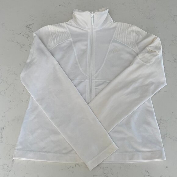 Adidas Clima365 Lg Slv Full Zip Activewear Jacket White Sz M no fabric/sz tag - Picture 3 of 10